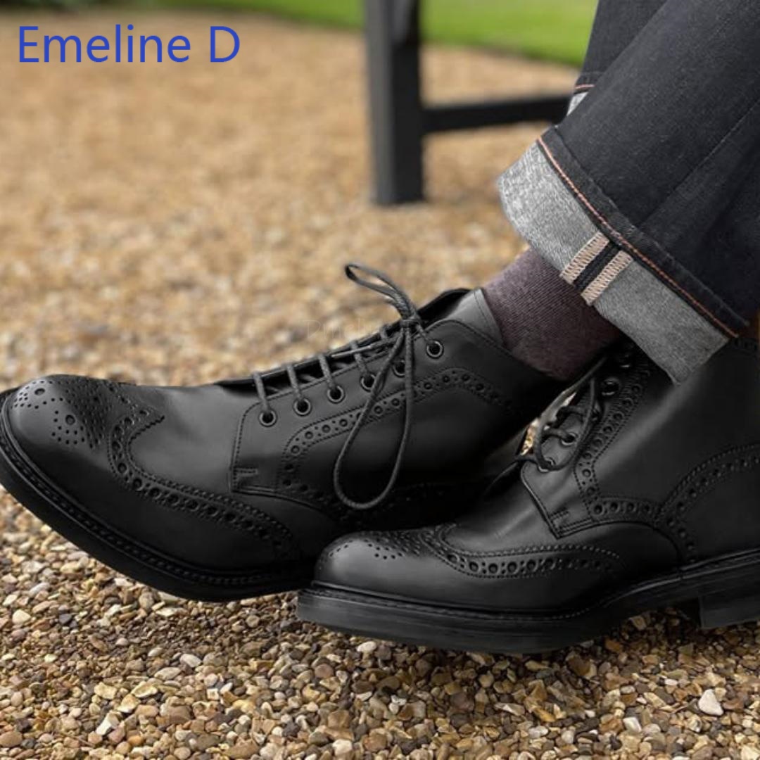 Men Brogue Ankle Boots Genuine - огляд і ціна Formal Men Daily Wear Footwear